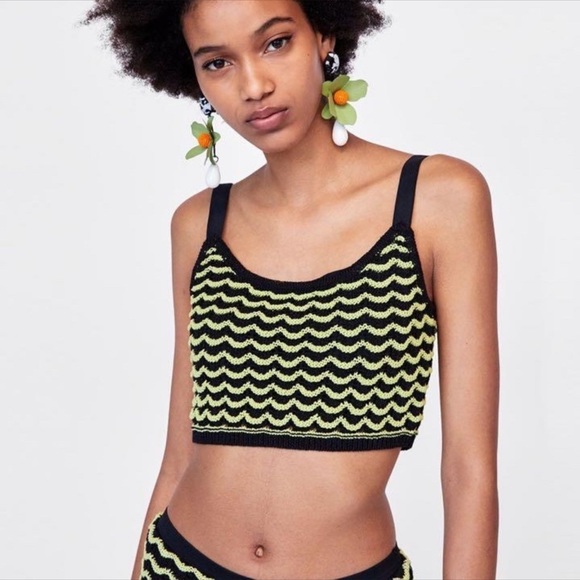 Black & Yellow Crop Top - Picture 9 of 14
